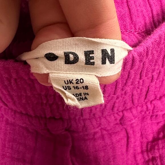 BODEN Double Cloth Smocked Midi Skirt Fuchsia Pink Purple Sz 16/18 {M52} - Picture 6 of 7